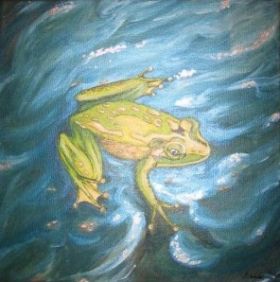 Froschkönig, Acryl auf Leinwand, 30 x 30 cm