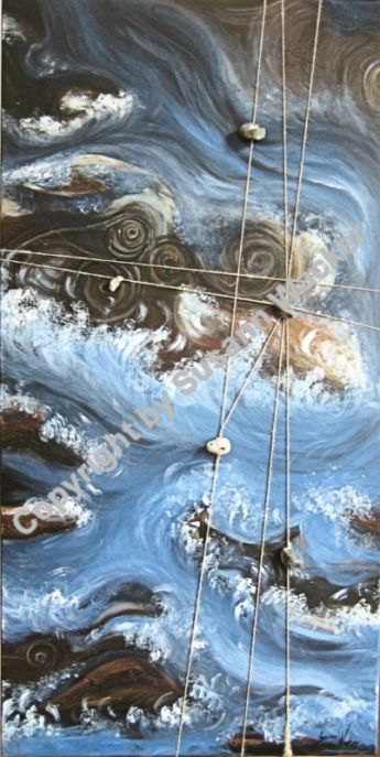 Lebensfluss, Acryl auf Leinwand, 120 x 60 cm